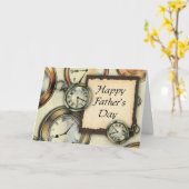 Pocket Watch Father's Day Card (Großer Druck) Karte (Gelbe Blume)