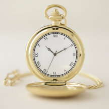 Pocket Watch römische Zahlen Gesicht Gold Casing