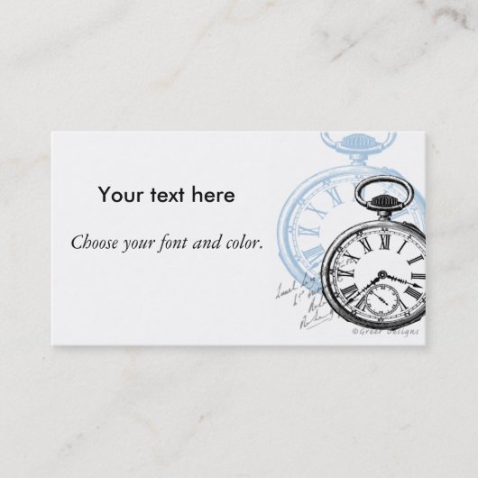 Pocket Watch Timepiece Business Cards Visitenkarte (Vorderseite)