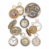 Pocket Watches Zeitstempel-Objekte-Collage Aufkleber (Vorderseite)