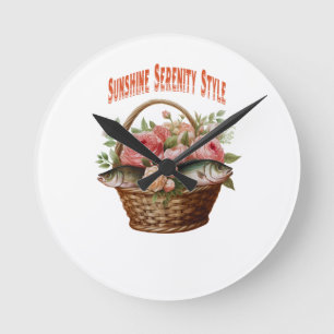 🌸 Pocketful of Summer Bliss 🐠 Runde Wanduhr