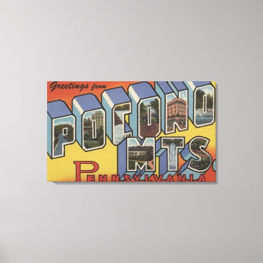 Pocono-Berge - Große Briefmarkenszenen Leinwanddruck (Vorderseite)