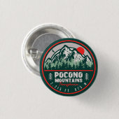 Pocono Berge PA Retro Sunset Souvenirs Button (Vorne & Hinten)