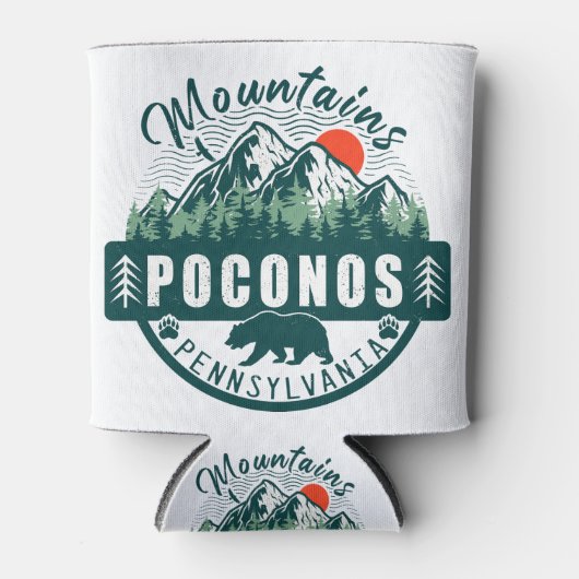 Pocono Berge PA Retro Sunset Souvenirs Geschenk Dosenkühler (Vorderseite)