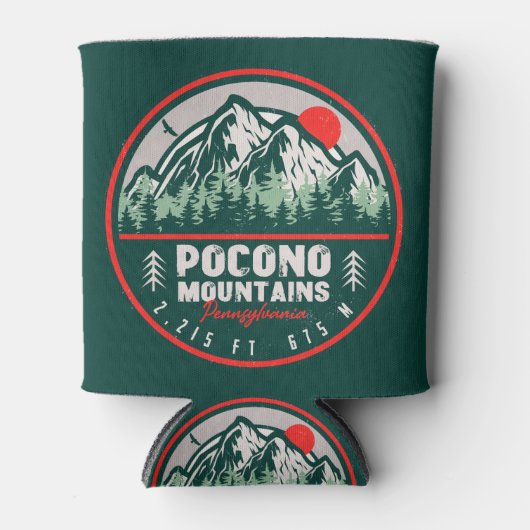 Pocono Berge PA Retro Sunset Souvenirs Geschenk Dosenkühler (Vorderseite)