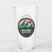 Pocono Berge PA Retro Sunset Souvenirs Glas (Rückseite)
