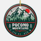 Pocono Berge PA Retro Sunset Souvenirs Keramik Ornament (Hinten)