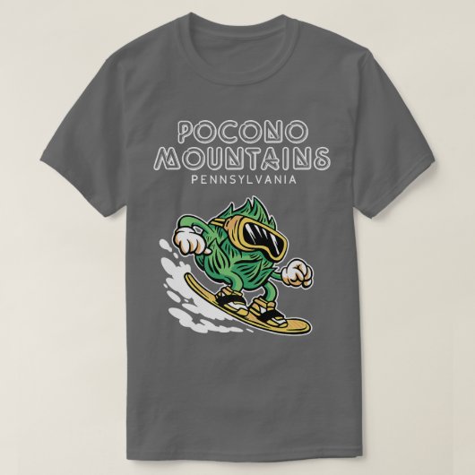 Pocono Berge Pennsylvania Funny Snowboarden T-Shirt (Design vorne)