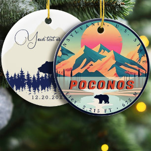 Pocono Berge Pennsylvania Klettern Vintager 80er Keramik Ornament