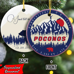 Pocono Berge Pennsylvania Klettern Vintager 80er Keramik Ornament