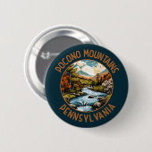 Pocono Berge Pennsylvania Sunset Retro Kunst, Dich Button (Vorne & Hinten)