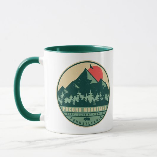 Pocono Berge Pennsylvania Wandern Sonnenuntergang Tasse (Links)