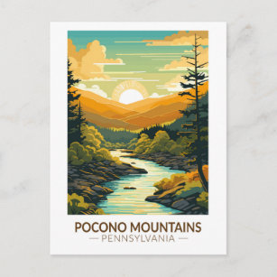 Pocono Berge Pennsylvania Wandern Vintag Postkarte