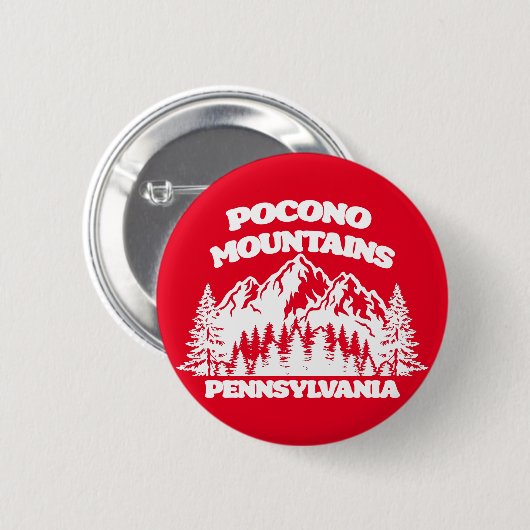 Pocono Mountains Pennsylvania Button (Vorne & Hinten)