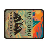 Pocono Mountains Pennsylvania - Retro Souvenirs Magnet (Horizontal)