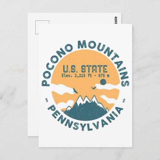 Pocono Mountains Pennsylvania - Retro Souvenirs Postkarte (Vorne/Hinten)