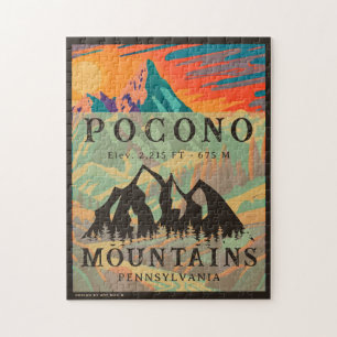Pocono Mountains Pennsylvania - Retro Souvenirs Puzzle