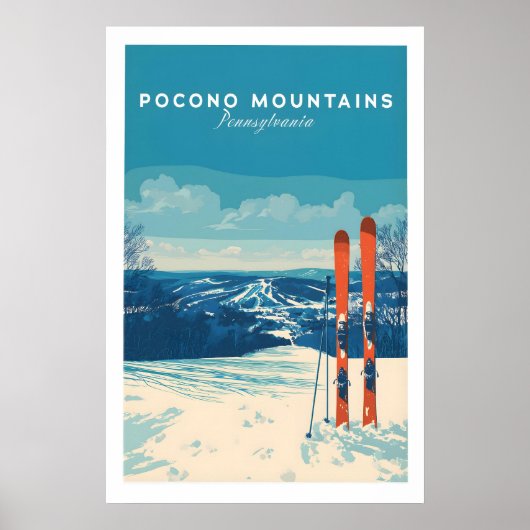 Pocono Mountains Pennsylvania Skigebiet Poster (Vorne)