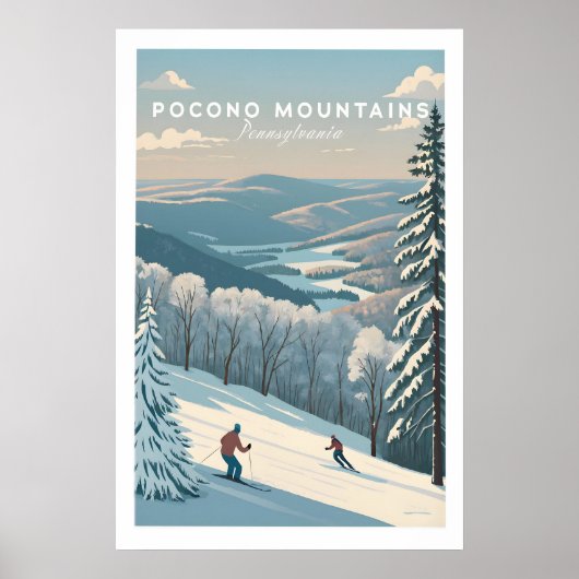 Pocono Mountains Pennsylvania Skigebiet Poster (Vorne)