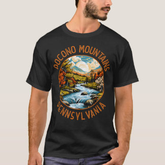Pocono Mountains Pennsylvania Sonnenuntergang Retr T-Shirt