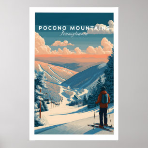 Pocono Mountains Ski-Wandkunst-Druck 1 Poster
