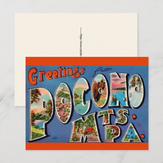 Pocono Mountains Vintage Postkarte (Vorne/Hinten)
