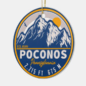 Poconos Berge Pennsylvania Bär Wandern Sonnenunter Keramik Ornament (Links)