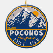 Poconos Berge Pennsylvania Bär Wandern Sonnenunter Keramik Ornament (Hinten)