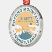 Poconos Berge Pennsylvania Bär Wandern Sonnenunter Ornament Aus Metall (Links)