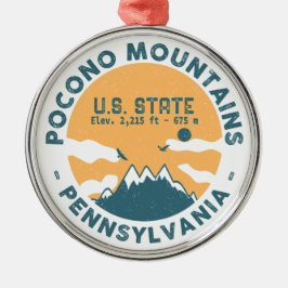 Poconos Berge Pennsylvania Bär Wandern Sonnenunter Ornament Aus Metall