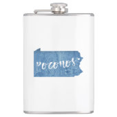 Poconos, Pennsylvania Holzkörner Flachmann (Vorderseite)