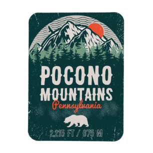 Poconos Pennsylvania PA Berggeschenk Retro Magnet