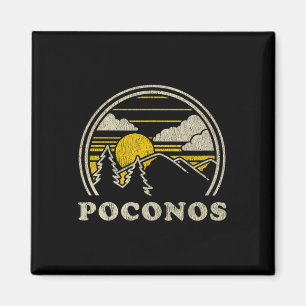 Poconos Pennsylvania Pa T-Shirt Vintage Wandern Mo Magnet