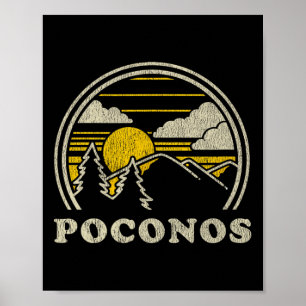 Poconos Pennsylvania Pa T-Shirt Vintage Wandern Mo Poster