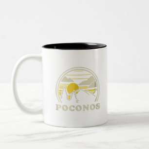 Poconos Pennsylvania PA T Shirt Vintages Wandern Zweifarbige Tasse