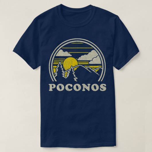 Poconos Pennsylvania PA Vintage Wandergebiete T-Shirt (Design vorne)