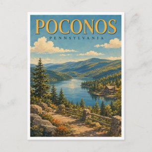 Poconos Pennsylvania Pocono Mountains GeoSaga Postkarte