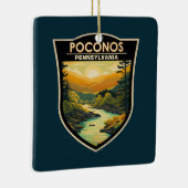 Poconos Pennsylvania Travel Art Vintag Keramikornament (Rechts)