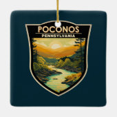 Poconos Pennsylvania Travel Art Vintag Keramikornament (Rückseite)