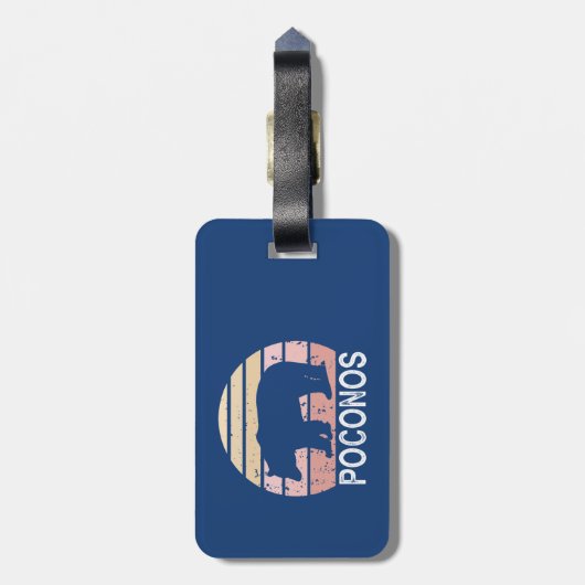 Poconos Retro Bär Gepäckanhänger (Rückseite vertikal)