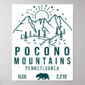 Poconos Retro Pennsylvania Berge 60er Poster (Vorne)
