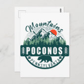 Poconos Retro Pennsylvania Berge 60er Postkarte (Vorne/Hinten)