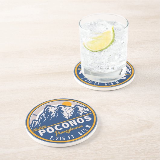 Poconos Retro Pennsylvania Berge Getränkeuntersetzer (Seite)