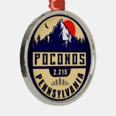 Poconos Retro Pennsylvania Berge Ornament Aus Metall (Rechts)