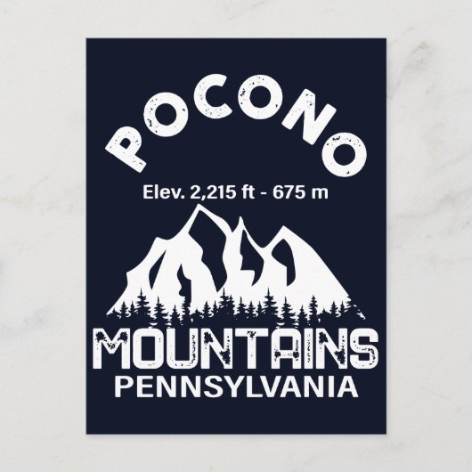 Poconos Retro Pennsylvania Berge Postkarte (Vorderseite)