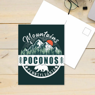Poconos Retro Pennsylvania Berge Postkarte