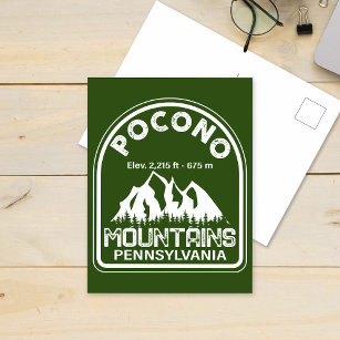 Poconos Retro Pennsylvania Berge Postkarte