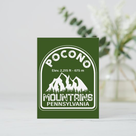 Poconos Retro Pennsylvania Berge Postkarte (Stehend Vorderseite)