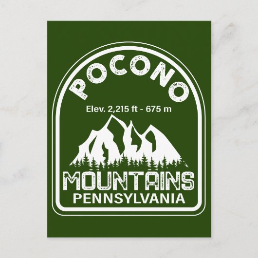 Poconos Retro Pennsylvania Berge Postkarte (Vorderseite)