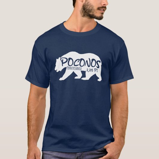Poconos Retro Pennsylvania Berge T-Shirt (Vorderseite)